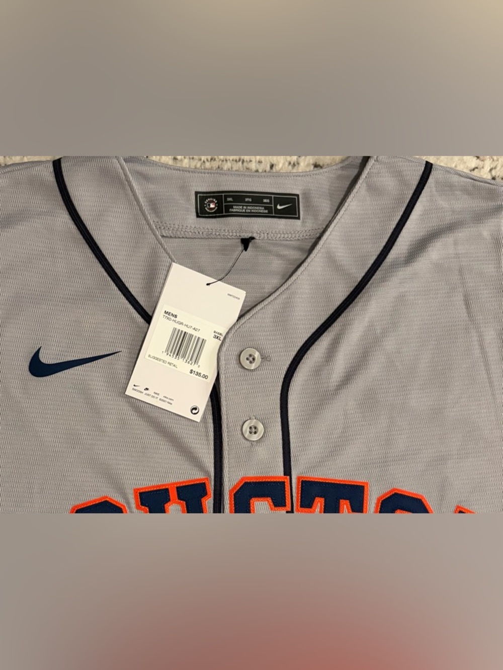 Nike Authentic Houston Astros Jose Altuve #27 MLB Gray Jersey Men’s Sz: 3XL - Picture 4 of 7